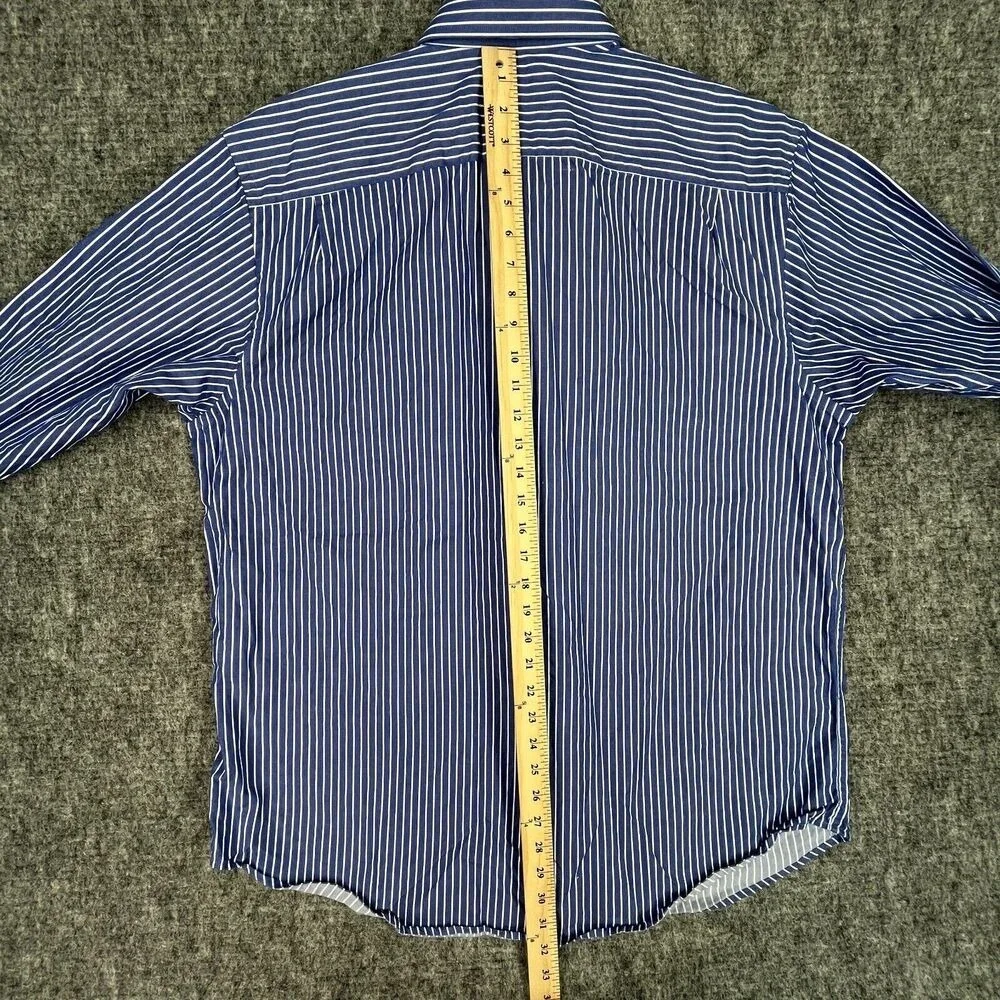 BANANA REPUBLIC SHIRT MENS XL BLUE‎ STRIPED BUSINESS FORMAL LONG-SLEEVE TOP